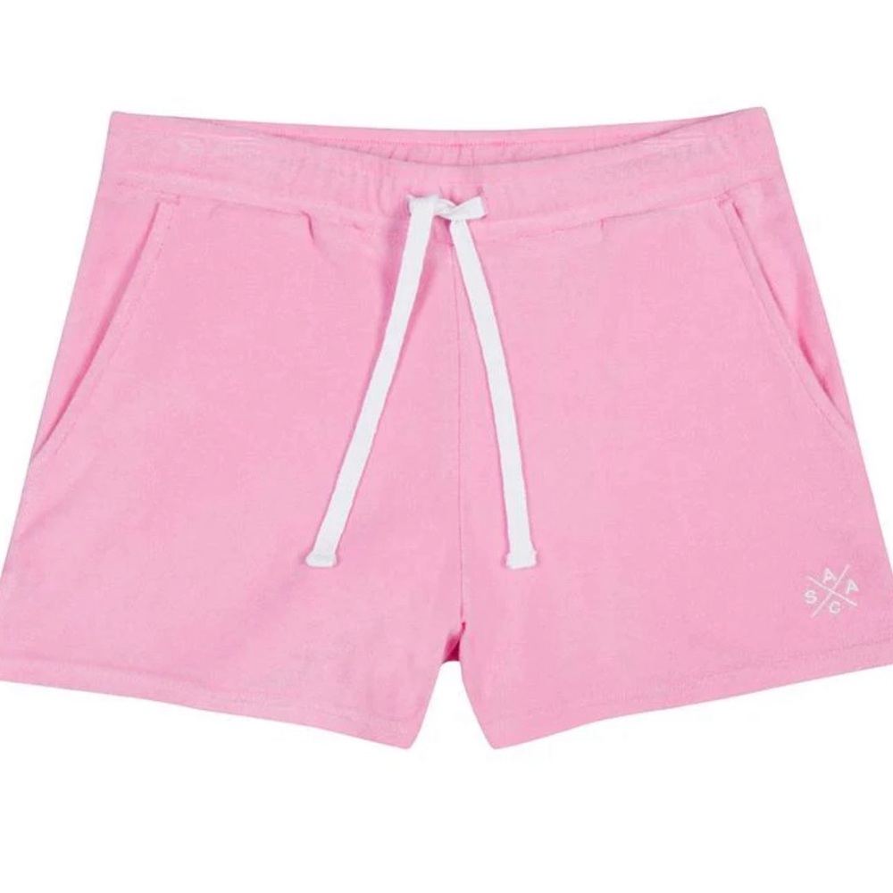 Sant & Abel x Andy Cohen girls pink Terry shorts size 7-8